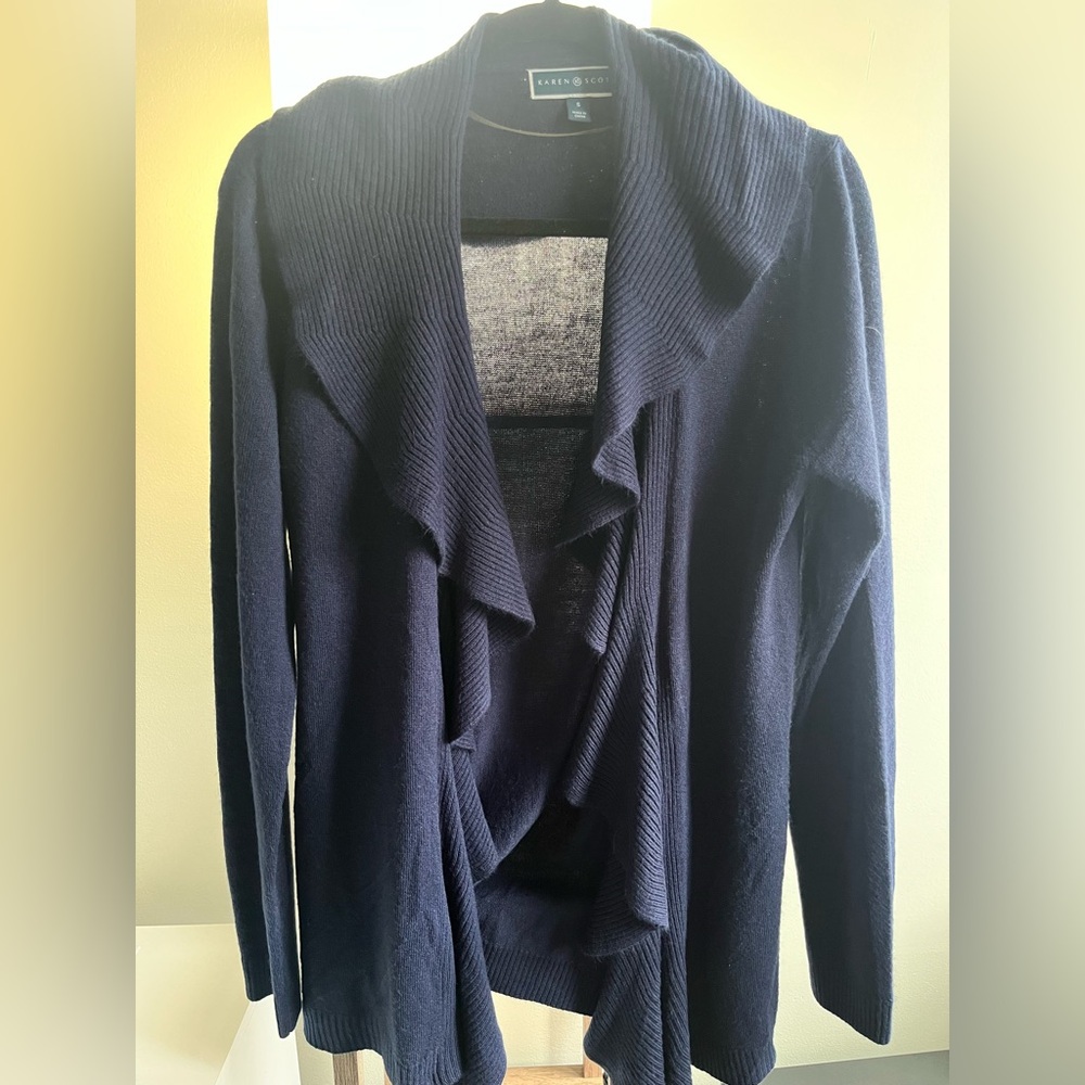 Karen Scott Deep Blue Women's Cardigan